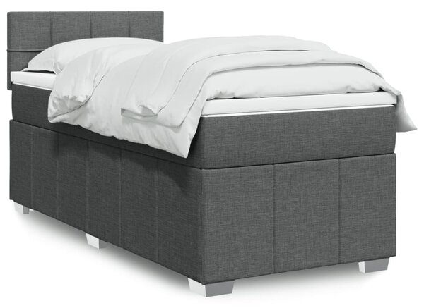 Box spring postel s matrací tmavě šedá 80 x 200 cm textil 3289196