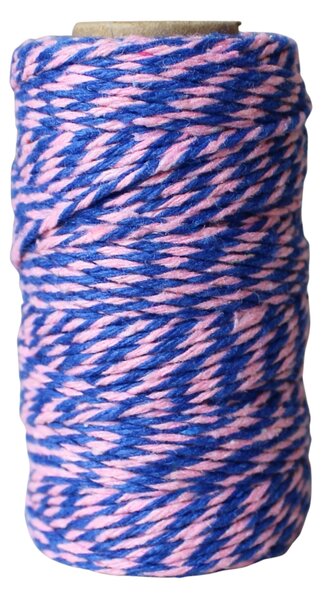 Bavlněný provázek 50 m – Blue / Pink