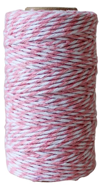 Bavlněný provázek 50 m – Pink / White