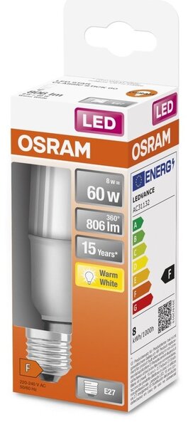 LED žárovka E14 8 W STAR STICK, teplá bílá