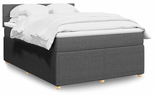 Box spring postel s matrací tmavě šedá 140x200 cm textil 3287480