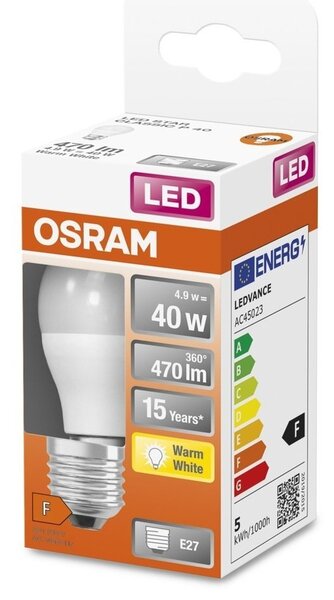 Mini LED žárovka E14 4,9 W STAR CLASSIC P, teplá bílá