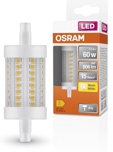 Speciální LED žárovka R7s 7,3 W LINE, teplá bíá