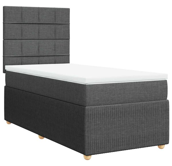 Box spring postel s matrací tmavě šedá 80 x 200 cm textil 3291884