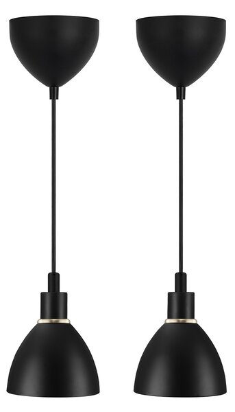 Kovový lustr NORDLUX Ray sada 2 ks Varianta: Ø 120 x 165 mm, E14, 40 W, černá