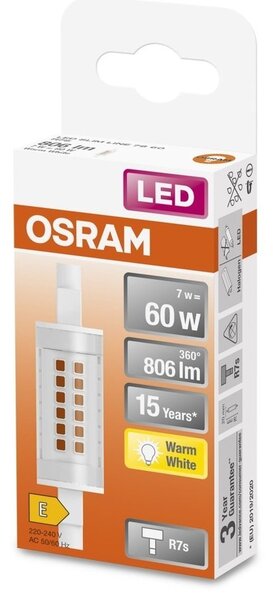 Speciální LED žárovka R7s 7 W LINE, teplá bíá