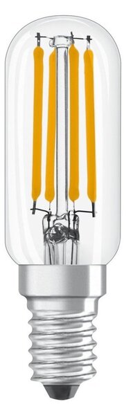 Průhledná LED žárovka E14 4,2 W SPECIAL T26, teplá bílá