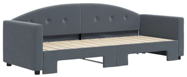 Válenda s přistýlkou tmavě šedá 80 x 200 cm samet 3197295
