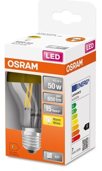 LED žárovka se zlatou zrcadlovou korunkou E27 7 W CLASSIC A, teplá bílá