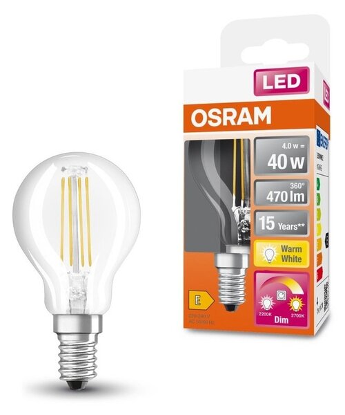 LED žárovka se stmívatelným efektem E14 4 W CLASSIC P, teplá bílá