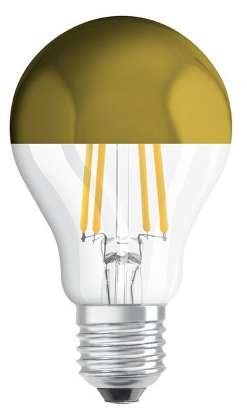 LED žárovka se zlatou zrcadlovou korunkou E27 4 W CLASSIC A, teplá bílá