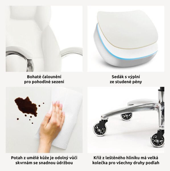 Kancelářské křeslo CHEF, bílé