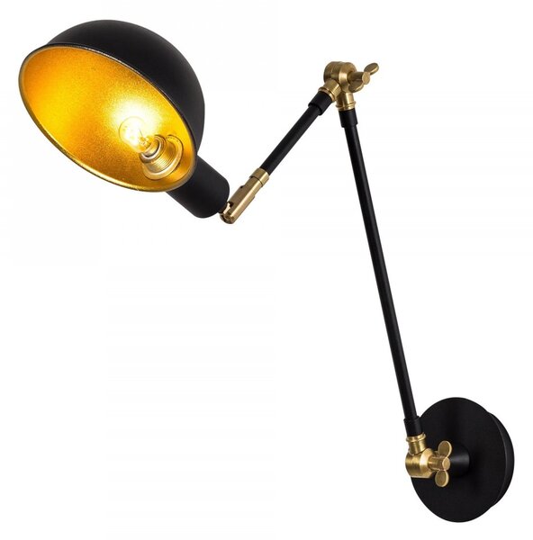 Opviq Nástěnná lampa Sivani černá/zlatá