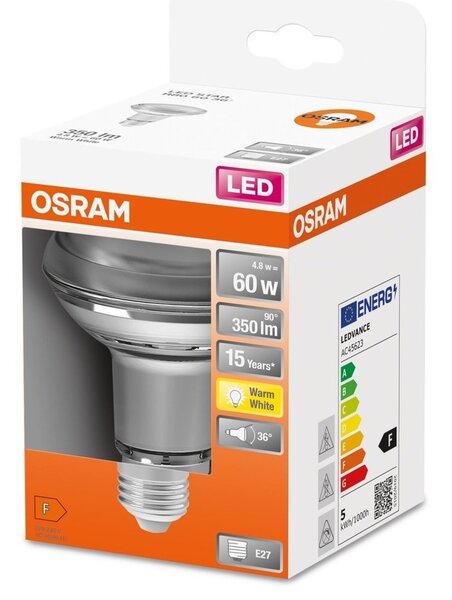 Reflektorová LED žárovka E27 4,3 W STAR, teplá bílá