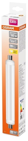 Trubicová LED žárovka S19 60 W LINE, teplá bílá
