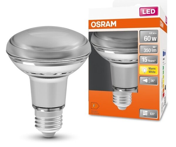 Reflektorová LED žárovka E27 4,3 W STAR, teplá bílá