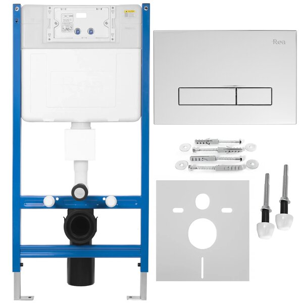 Rea Rea, Podomítkový WC systém K011A-Q + tlačítka HD Chrome, KPL-E9561