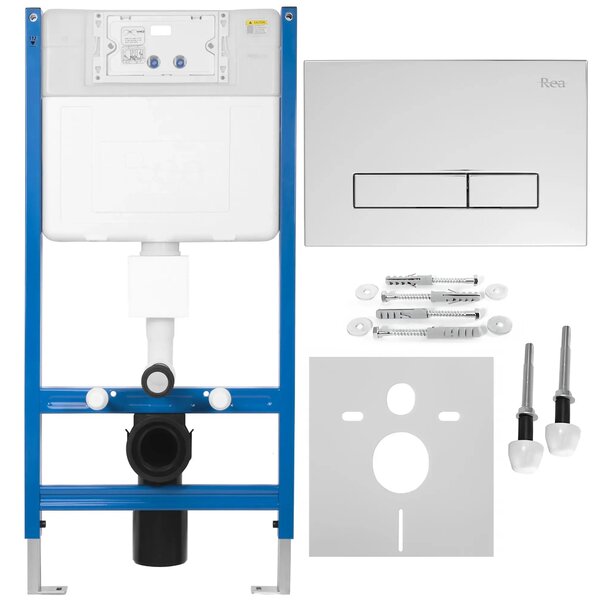 Rea Rea, Podomítkový WC systém K011A-Q + tlačítka HD Chrome, KPL-E9561