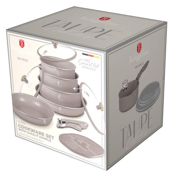 Sada nádobí s titanovým povrchem 13 kusů Taupe Nordic Collection