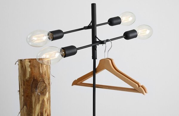 Nordic Design Černá kovová stojací lampa Dogi 4