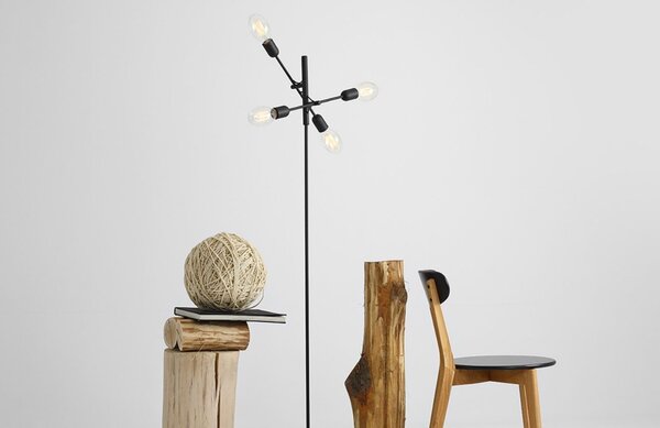 Nordic Design Černá kovová stojací lampa Dogi 4