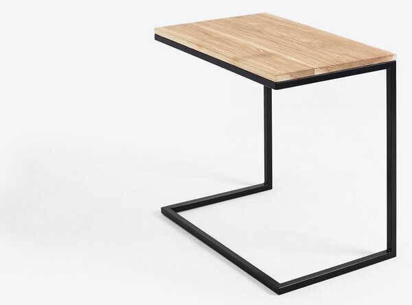 Nordic Design Přírodní masivní odkládací stolek Lupo s černou podnoží 60x40 cm