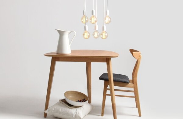 Nordic Design Bílé kovové závěsné světlo Trimo Tall