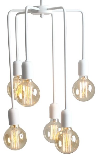 Nordic Design Bílé kovové závěsné světlo Trimo Tall