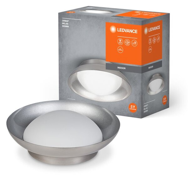 LED stropní svítidlo stříbrné E27 ORBIS MILAN 305mm