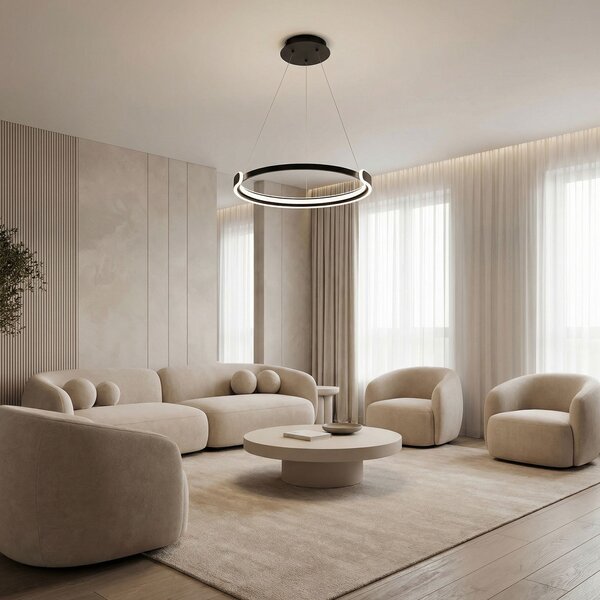 Toolight Toolight, LED stropní svítidlo 50cm, 48W, 4000K, 2500lm, APP1927-CP, černá, OSW-66067
