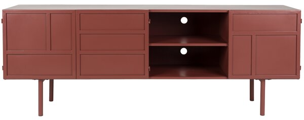 -25 % Dny MOMENTI– White Label Červená kovová komoda WLL DAVIS 105 x 36 cm