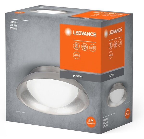 LED stropní svítidlo stříbrné E27 ORBIS MILAN 305mm