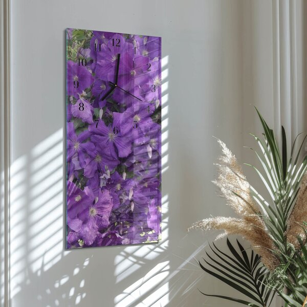 Skleněné hodiny vertikální Petrklíče zsppc-30x60-00174443
