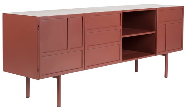 -25 % Dny MOMENTI– White Label Červená kovová komoda WLL DAVIS 105 x 36 cm