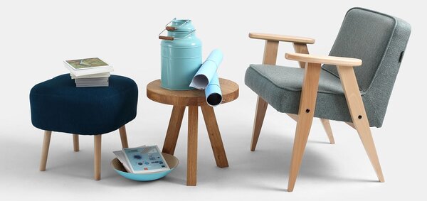 Nordic Design Přírodní masivní odkládací stolek Tre Ø 40 cm