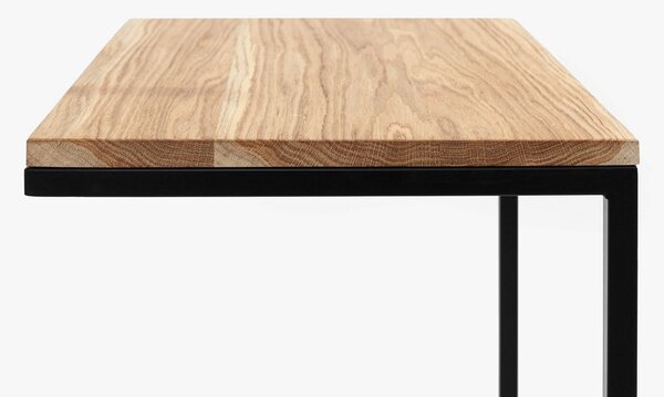 Nordic Design Přírodní masivní odkládací stolek Lupo s černou podnoží 60x40 cm