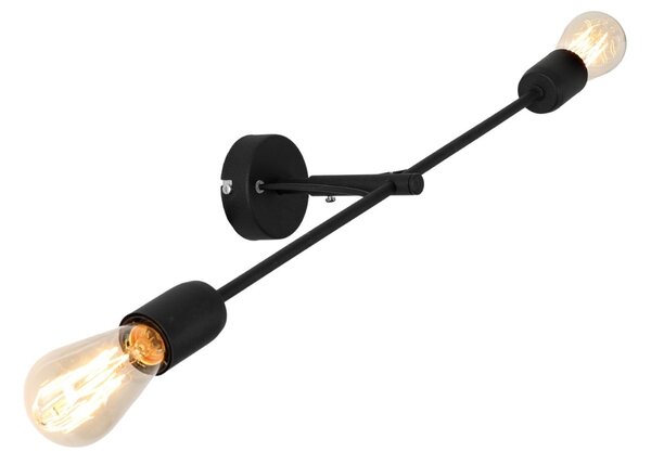Nordic Design Černé kovové nástěnné svítidlo Dogi 2 L