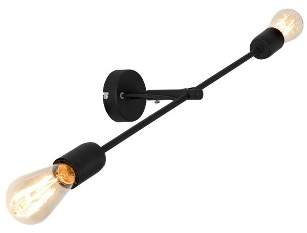 Nordic Design Černé kovové nástěnné svítidlo Dogi 2 L