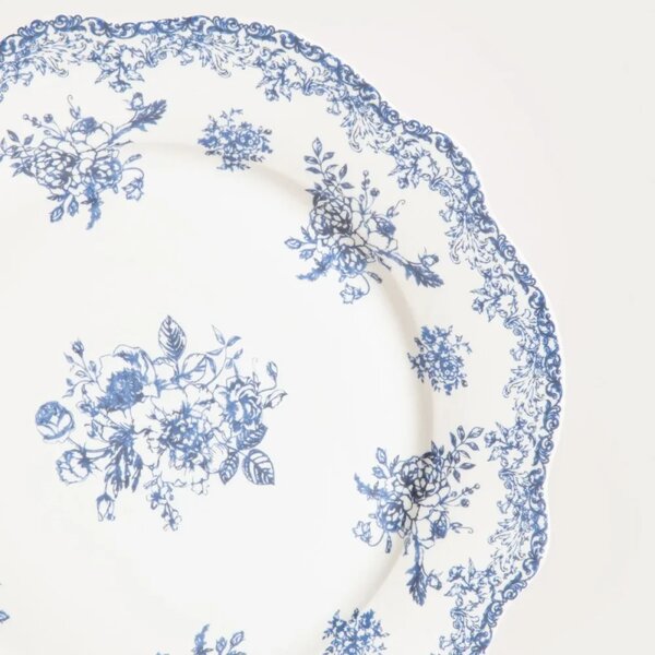 Porcelánová jídelní sada Modrobílé květy – 12dílná, pro 4 osoby