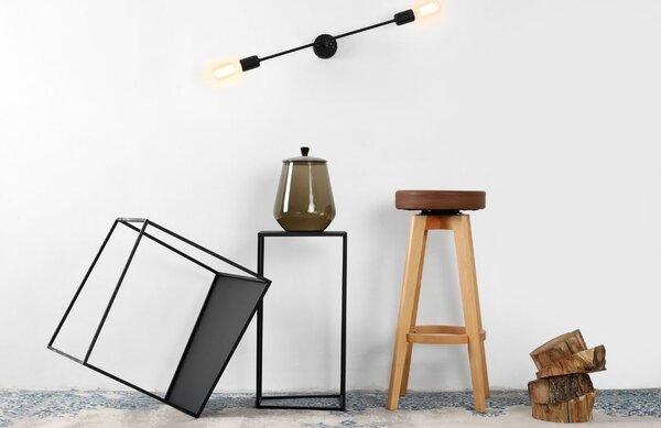 Nordic Design Černé kovové nástěnné svítidlo Dogi 2 L
