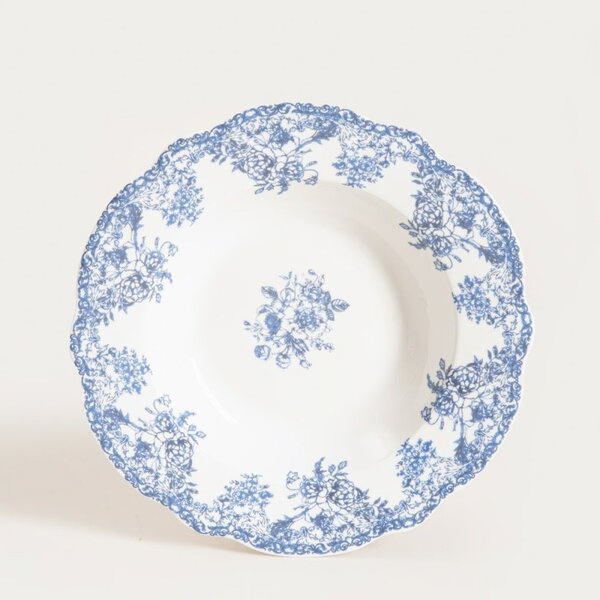 Porcelánová jídelní sada Modrobílé květy – 12dílná, pro 4 osoby