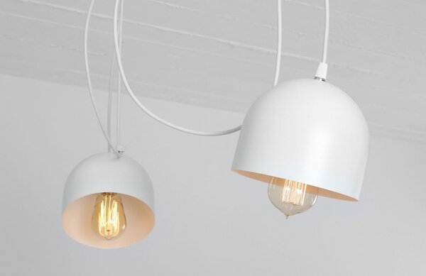 Nordic Design Bílé kovové závěsné světlo Pop 4