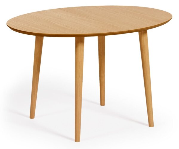 Rozkládací jídelní stůl v dekoru dubu v přírodní barvě 90x120 cm Oqui – Kave Home