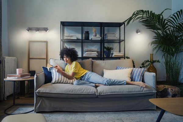 LED stropní svítidlo šedé SPOT PEAR 12.9 W, teplá bílá