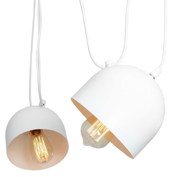 Nordic Design Bílé kovové závěsné světlo Pop 2