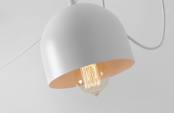 Nordic Design Bílé kovové závěsné světlo Pop 4