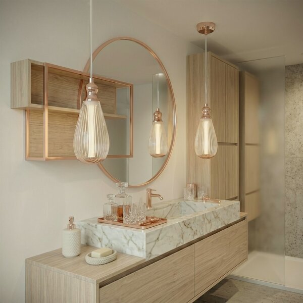 Toolight Rea, Závěsné stropní svítidlo LHJ120-CP light rose gold, OSW-03258