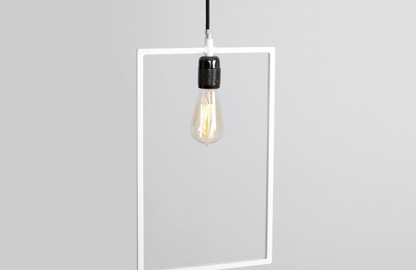 Nordic Design Bílé kovové závěsné světlo Paris 40 x 25 cm