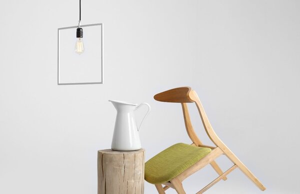 Nordic Design Bílé kovové závěsné světlo Paris 35 x 35 cm
