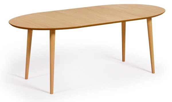 Rozkládací jídelní stůl v dekoru dubu v přírodní barvě 90x120 cm Oqui – Kave Home